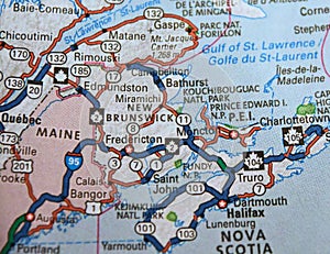 Map Image of Nova Scotia, Canada