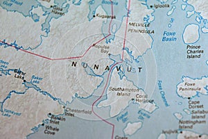 Map Image of Nunavut, Canada
