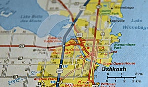 Map Image of Oshkosh, Wisconsin