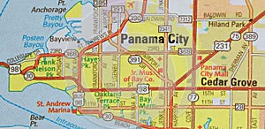 Map Image of Panama City Florida photo