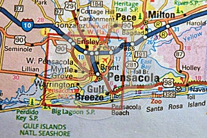 Map Image of Pensacola, Florida