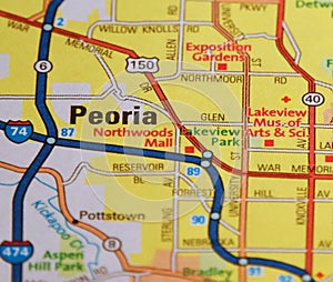Map Image of Peoria, Illinois photo