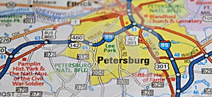 Map Image of Petersburg, Virginia photo