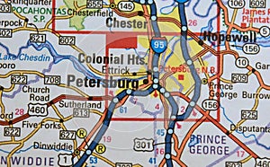 Map Image of Petersburg, Virginia photo