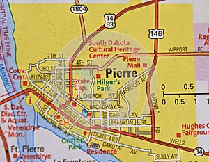 Map Image of Pierre, South Dakota