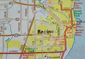 Map Image of Racine, Wisconsin