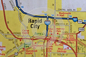 Map Image of Rapid City, South Dakota photo