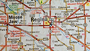 Map Image of Regina, Canada photo
