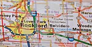 Map Image of Rockford Illinois photo