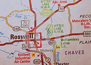 Map Image of Roswell, New Mexico photo