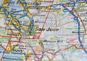 Map Image of San Jose California photo