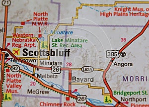 Map Image of Scottsbluff Nebraska photo