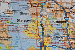 Map Image of Seattle Washington 2 photo