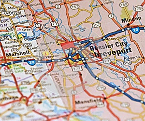 Map Image of Shreveport, Louisiana