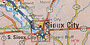 Map Image of Sioux City, Iowa