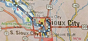 Map Image of Sioux City, Iowa