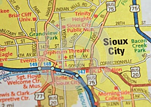 Map Image of Sioux City, Iowa