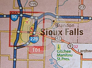 Map Image of Sioux Falls South Dakota Gateway to the Plains