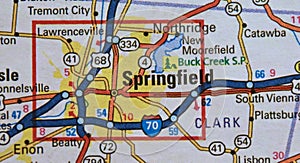 Map Image of Springfield, Ohio