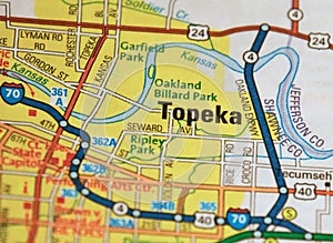 Map Image of Topeka, Kansas