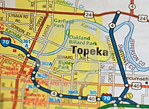 Map Image of Topeka, Kansas photo