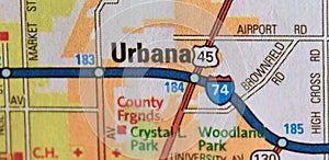 Map Image of Urbana Illinois photo