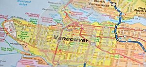 Map Image of Vancouver, British Columbia, Canada