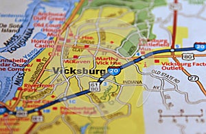 Map Image of Vicksburg Mississippi