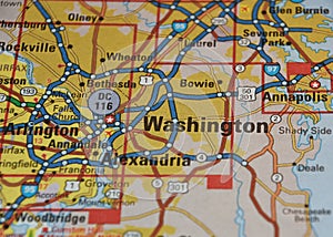 Map Image of Washington DC Metropolitan Area