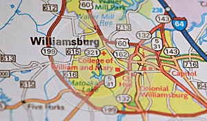 Map Image of Williamsburg, Virginia