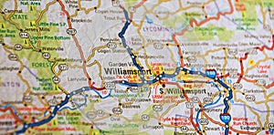 Map Image of Williamsport, Pennsylvania photo