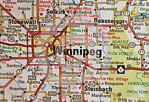 Map Image of Winnipeg, Canada photo