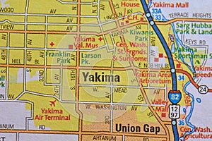 Map Image of Yakima, Washington photo