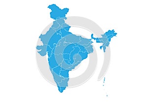 Map of india. High detailed vector map - india.