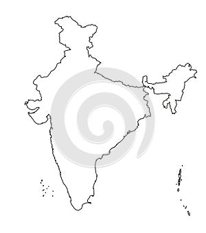 Map of India[outline]Authentic photo