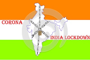 Map of india under lock and chains