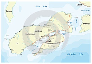 Map of the Indonesian island Ambon belonging to the Maluks photo