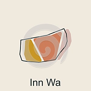 Map of Inn Wa vector map illustration Design Template