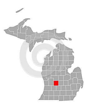 Map of Ionia in Michigan