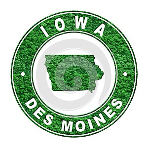 Map of Iowa, CO2 emission concept