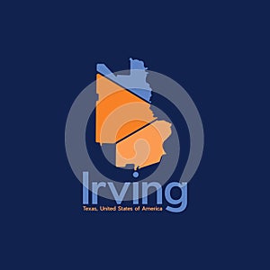 Map Of Irving City Geometric Modern Logo
