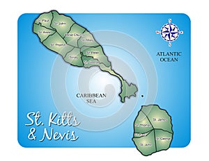 Map of Island St. Kitts (Saint Christopher/Nevis) photo