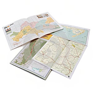 Maps on white background