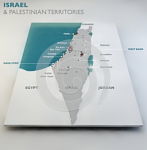 Map of Israel and Palestinian territories