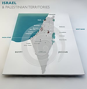 Map of Israel and Palestinian territories photo