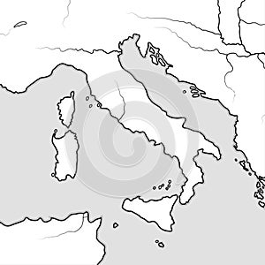Map of The ITALIAN Lands: Italy, Tuscany, Lombardy, Sicily, The Apennines, Italian Peninsula. Geographic chart. photo