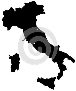 Map of Italy in black