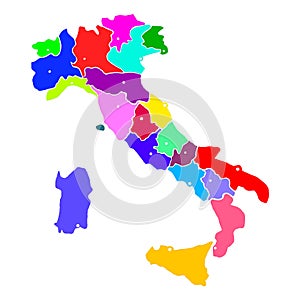 Map of Italy bright graphic illustration. Handmade drawing with map. Italy map with Italian major cities and regions.