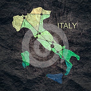 Map of Italy. Concept of travel and geography.