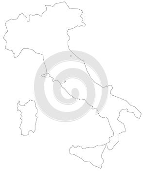 Map of Italy in white